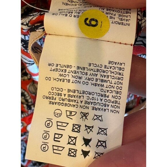 Marni Pants Womens 10 Red Silk Abstract Floral Print‎ Flowy Wide Leg - Picture 9 of 10